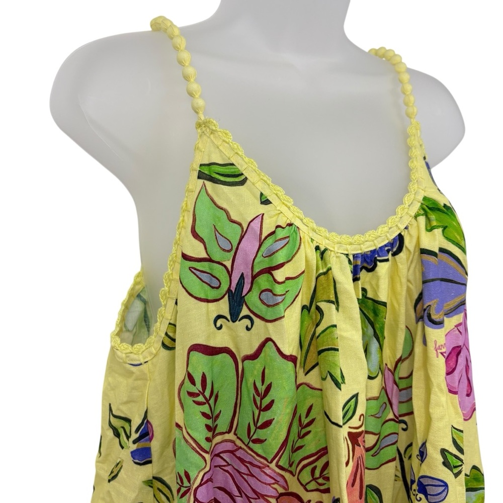 Farm Rio Yellow Floral Insects Flowy Maxi Dress Size Small Sleeveless NWT - Picture 8 of 15